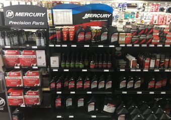 A display of mercury precision parts in a store