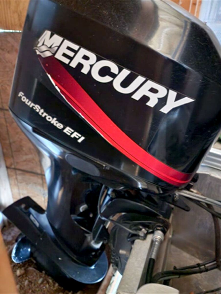 A mercury boat motor