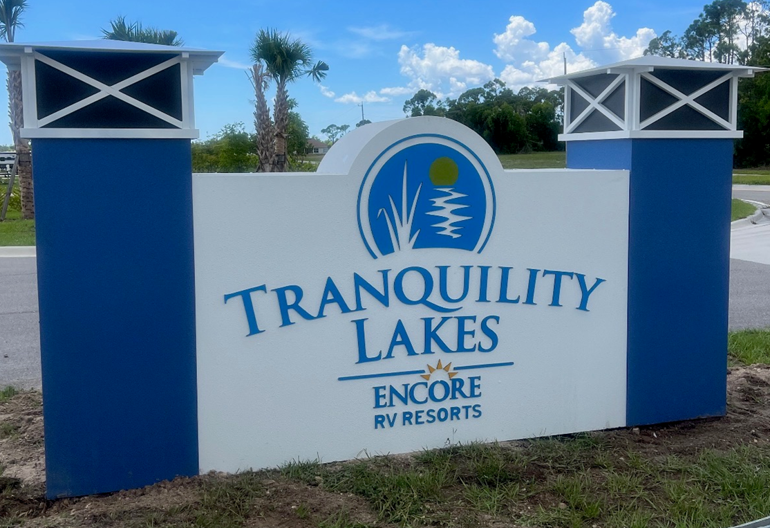 Tranquility Lakes sign
