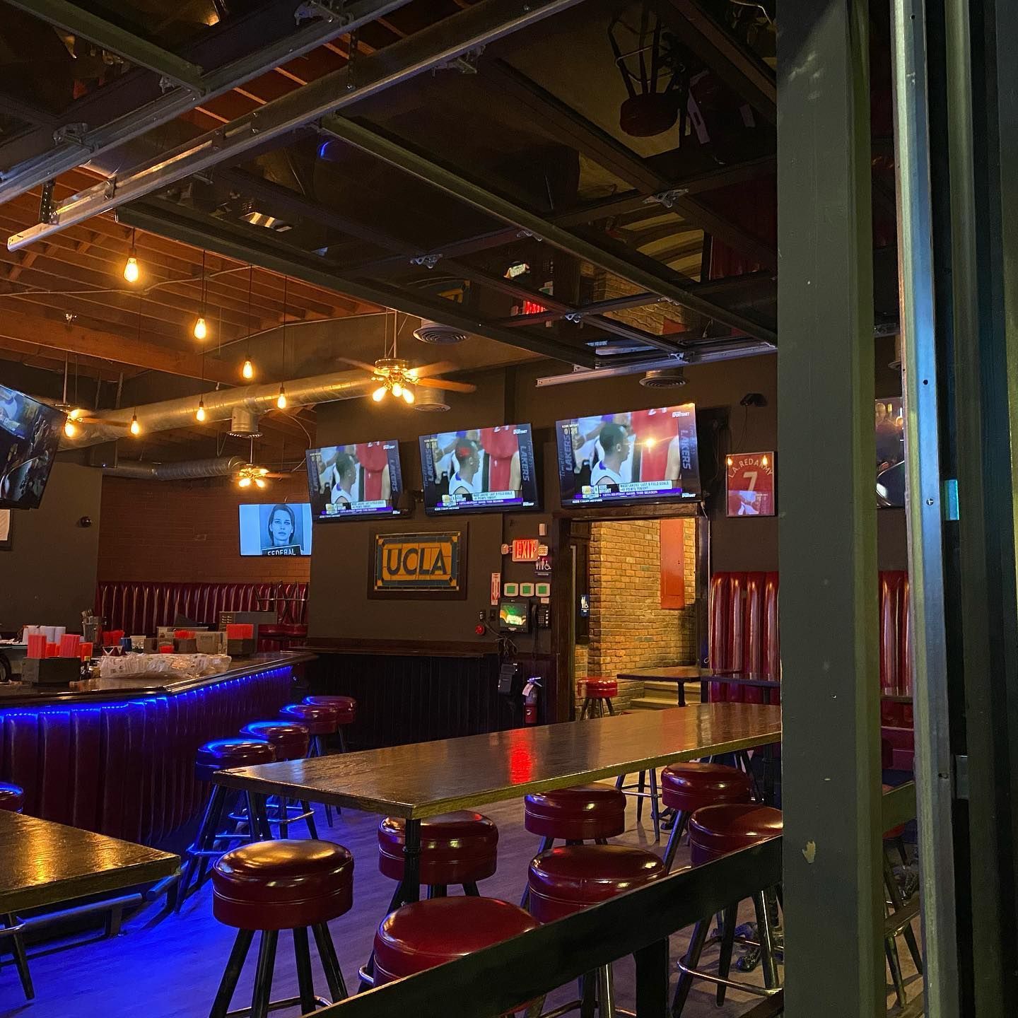 A restaurant with a sign that says ucla on it