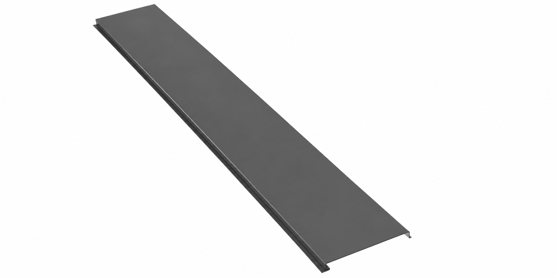Dark gray rectangular strip, shown diagonally on a white background.