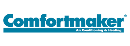Comfortmaker logo in teal, with Comfortmaker over Air Conditioning & Heating.
