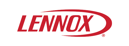 Lennox logo in red text with a red arc.
