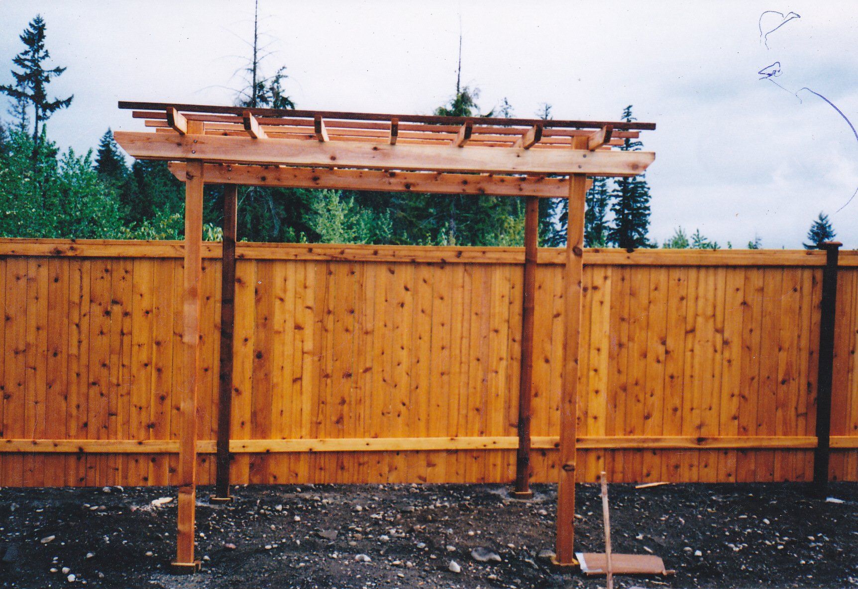 Modern wood fence