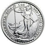 Silver coin with a standing figure holding a trident, surrounded by decorative border and text
