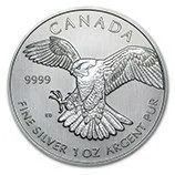 Canadian silver coin with an eagle, labeled 