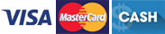 Visa | MasterCard | Cash