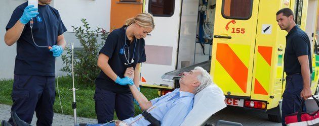 Injured person getting treatment