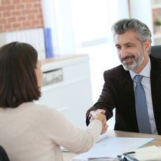 Attorney with client