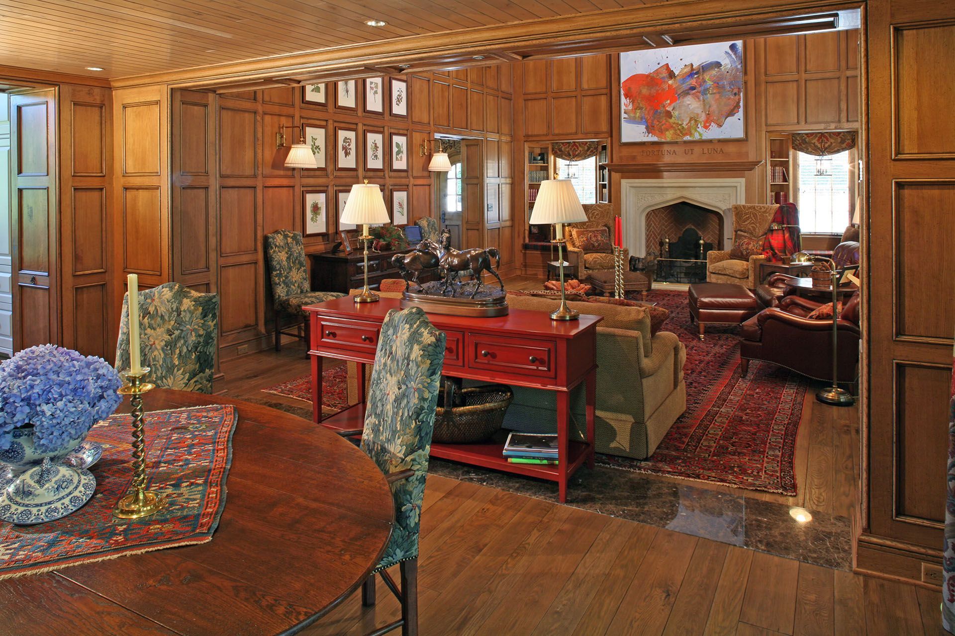 Custom wood paneled room