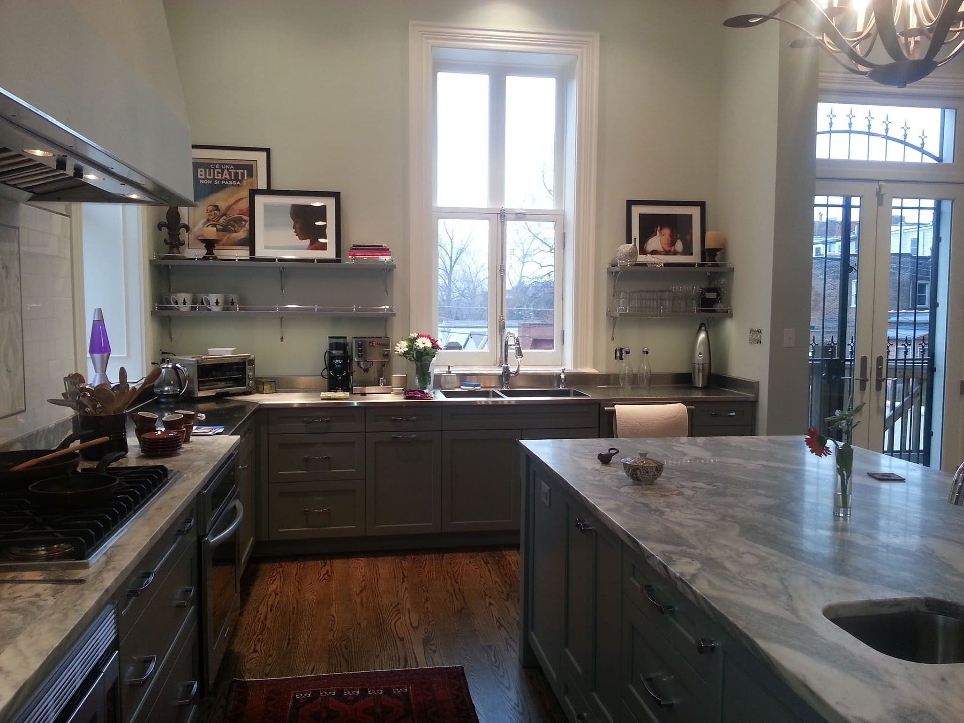 View of custom kitchen