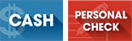 Cash, Personal Check