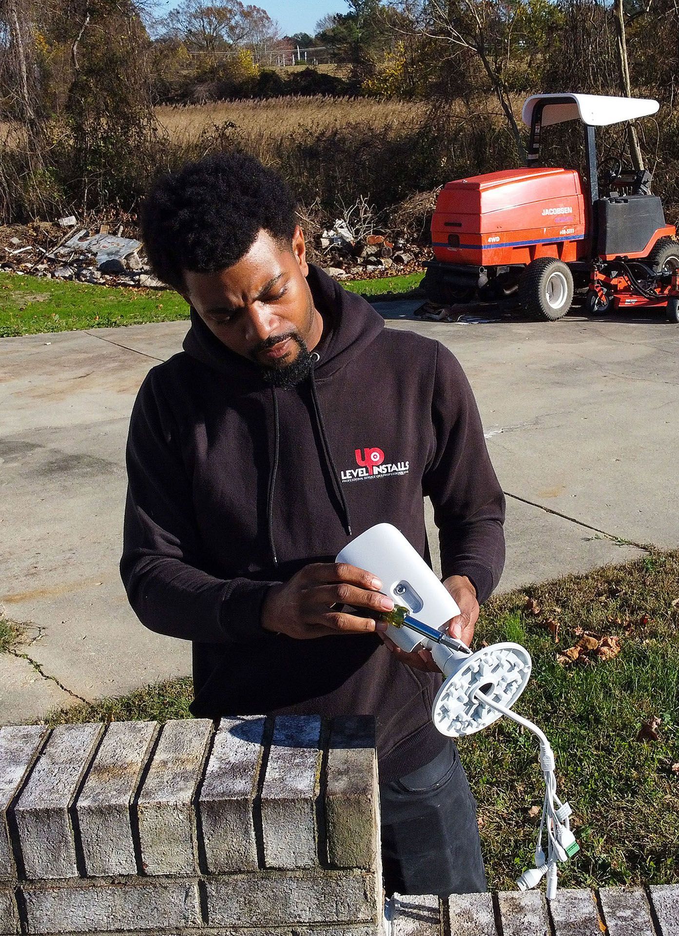 man checking the CCTV