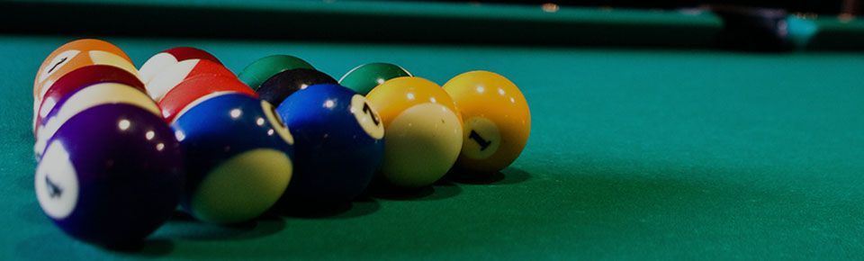 Close up of colored pool balls