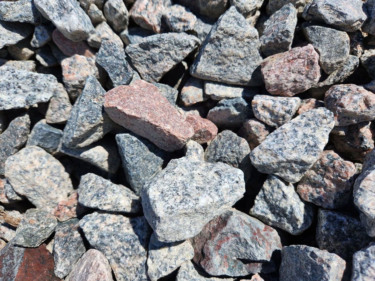 A close-up view of crushed stones