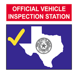 The logo for the official vehicle inspection station in texas