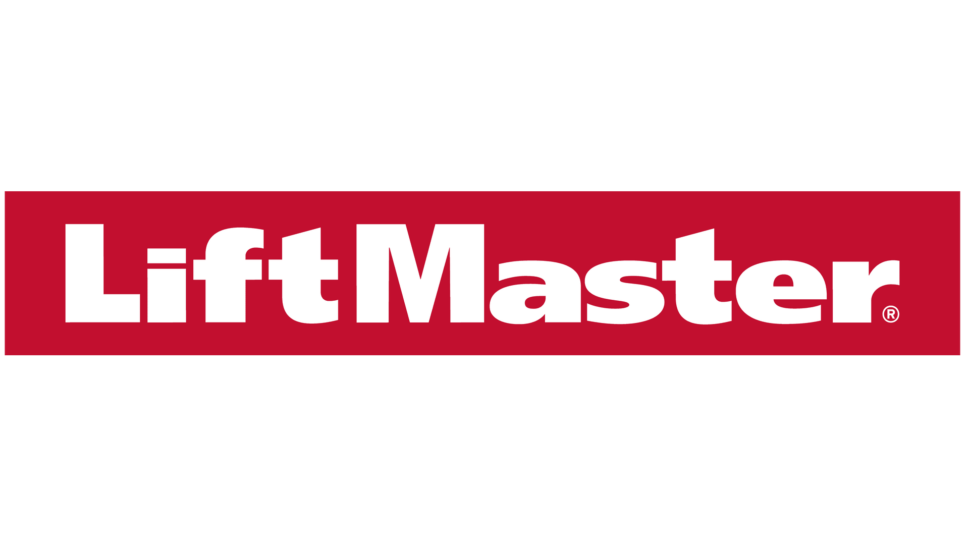LiftMaster logo in white text on a red rectangle