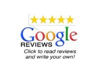 Google Reviews logo with five gold stars and the text “Click to read reviews and write your own!”