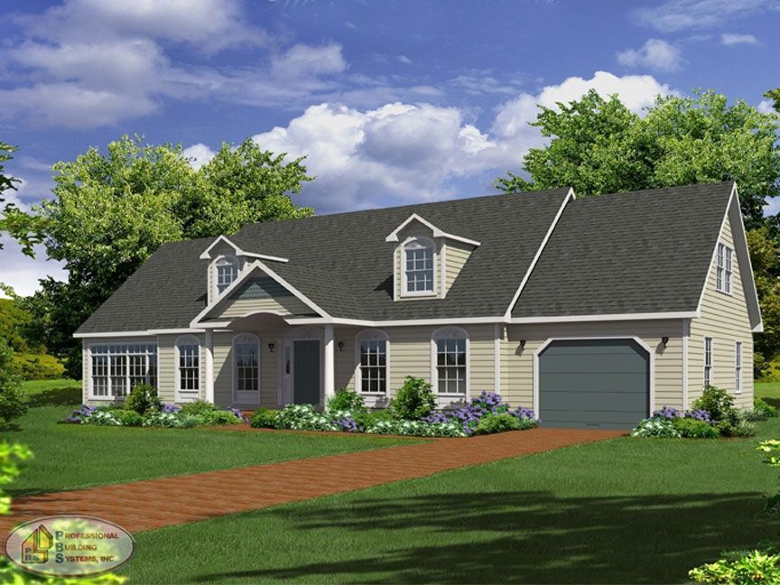 An artist 's impression of a house with a garage