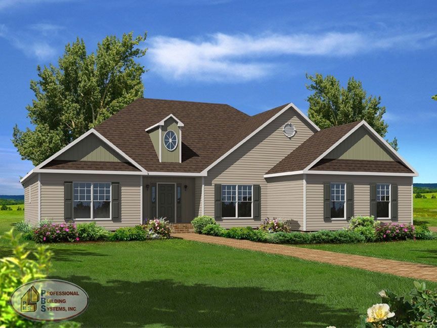 An artist 's impression of a house with a brown roof