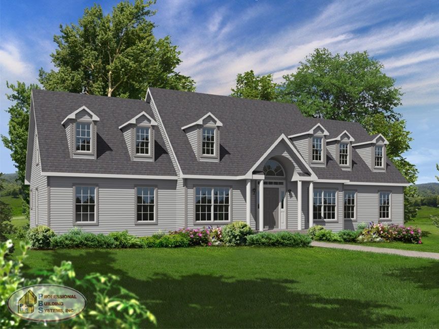 An artist 's impression of a house with a gray roof