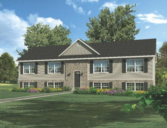 An artist 's impression of a house with a black roof