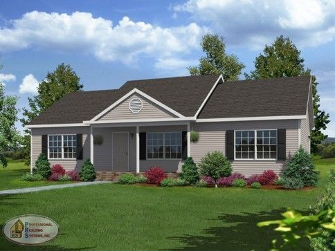 An artist 's impression of a house with the letters af on the front