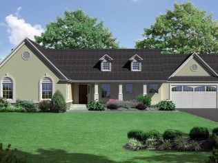 An artist 's impression of a house with a black roof