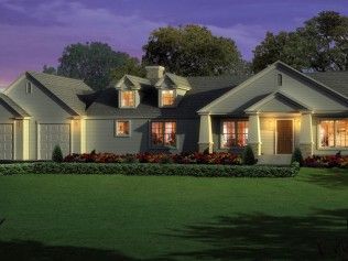 An artist 's impression of a house at night