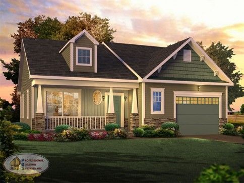 An artist 's impression of a house with a garage