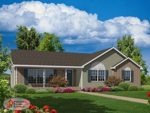 An artist 's impression of a house with a brown roof