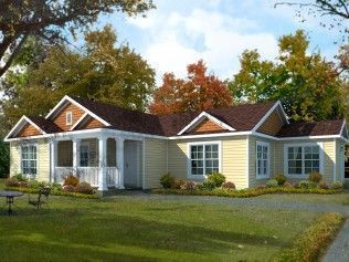 An artist 's impression of a house with a red roof