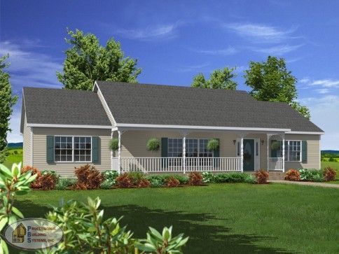 An artist 's impression of a house with a porch