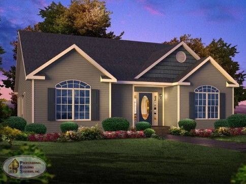 An artist 's impression of a house with a black roof