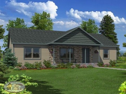 An artist 's impression of a house with a gray roof