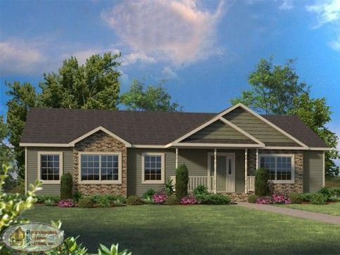 An artist 's impression of a house with a large porch