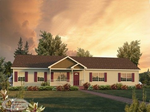 An artist 's impression of a house with red shutters