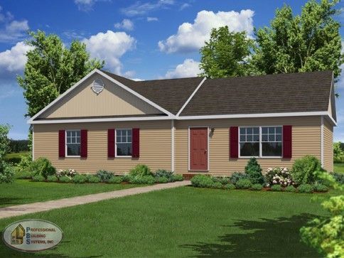 An artist 's impression of a house with red shutters