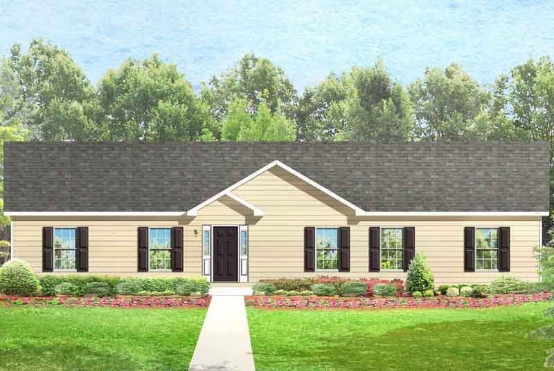 An artist 's impression of a house with a black roof