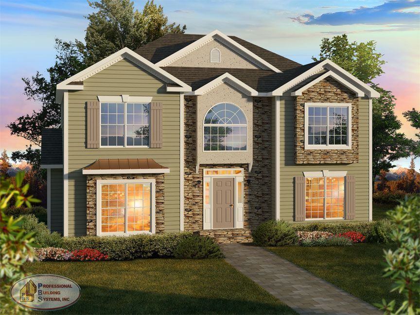 An artist 's impression of a house with the number 111 on it