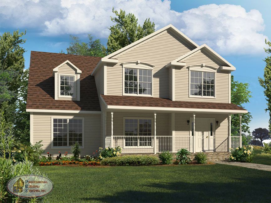 An artist 's impression of a house with a porch