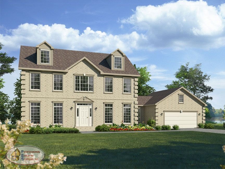 An artist 's impression of a house with a garage