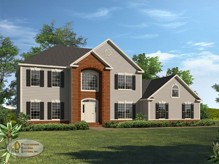 An artist 's impression of a house with a brick facade