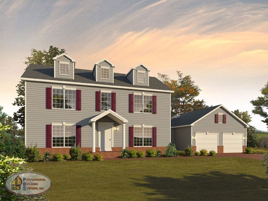 An artist 's impression of a house with red shutters