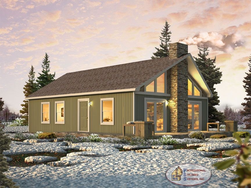 A small house in the middle of a snowy forest