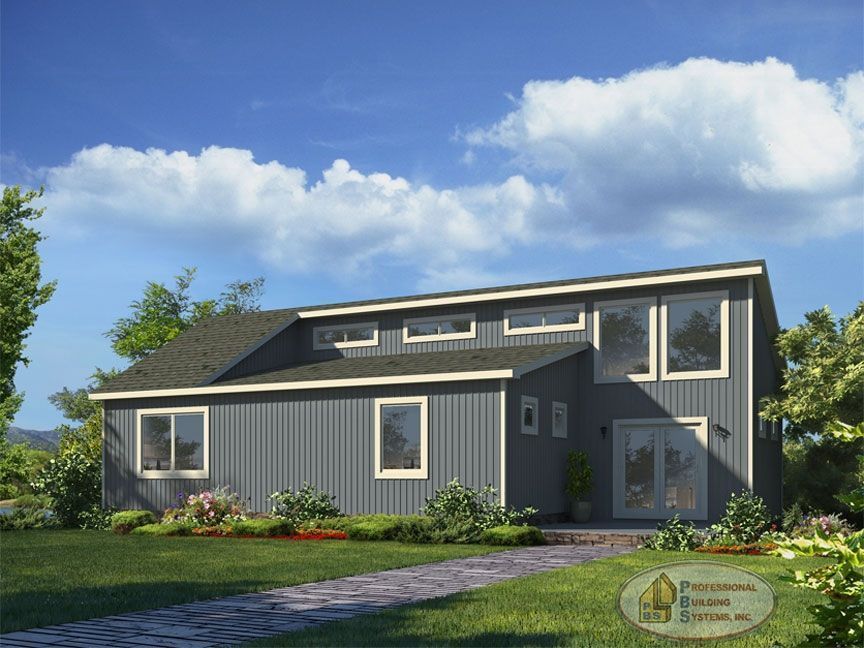 A rendering of a house with a lot of windows