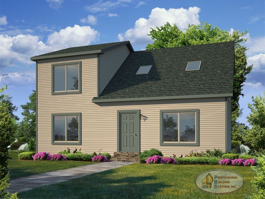 An artist 's impression of a house with a black roof