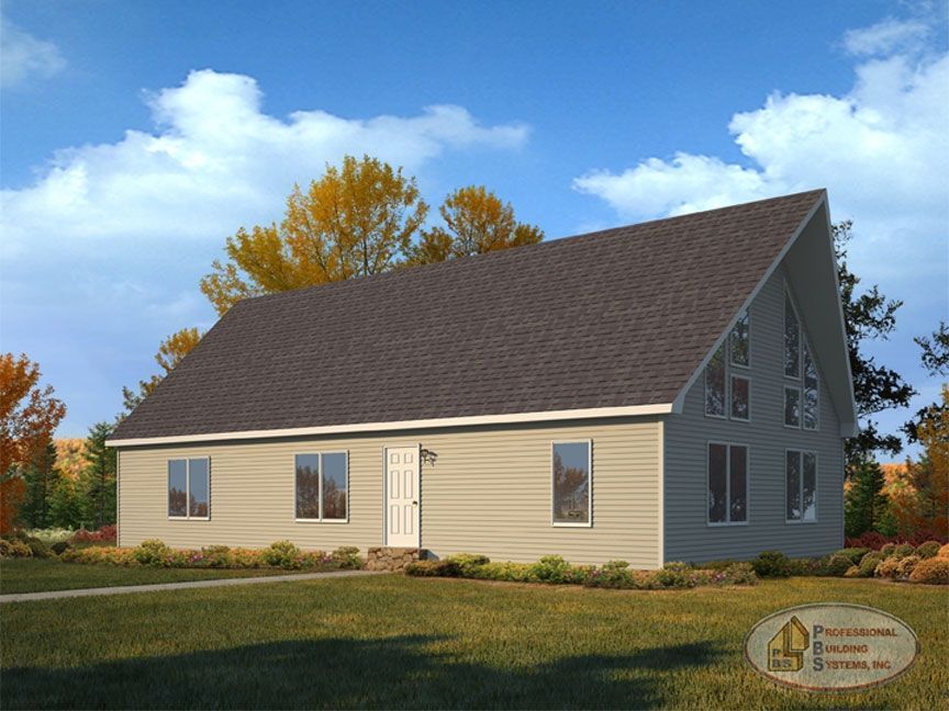 An artist 's impression of a house with a vaulted roof