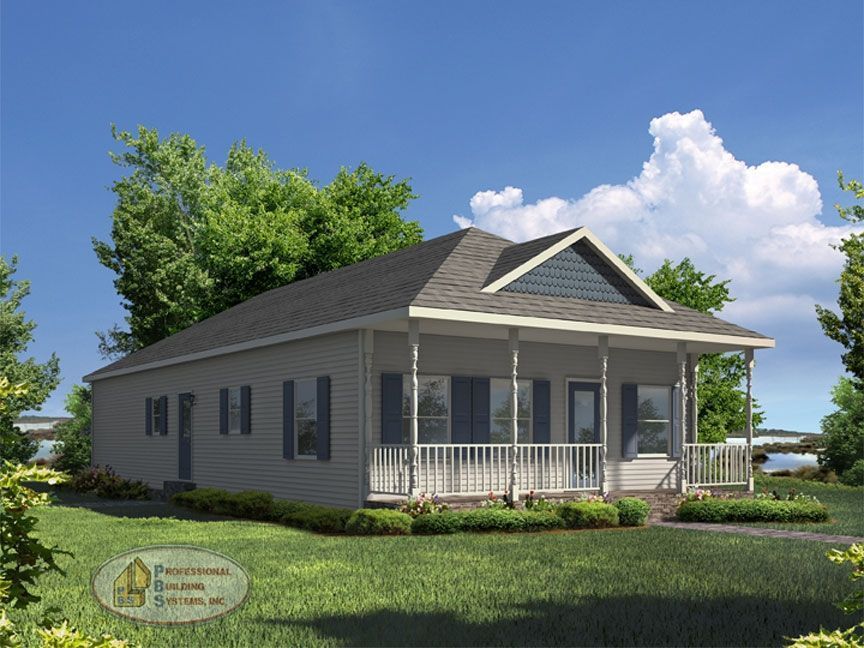 An artist 's impression of a house with a porch