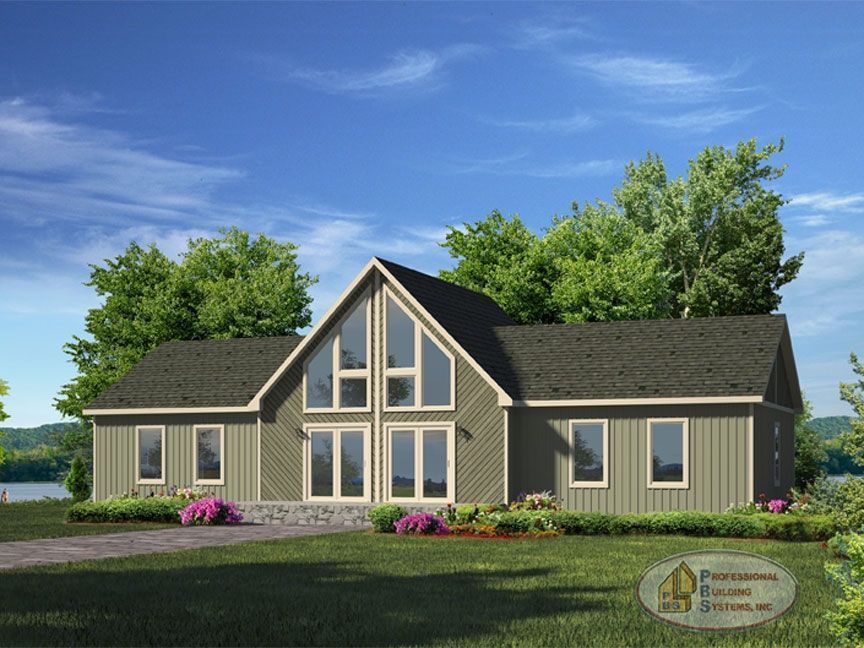 An artist 's impression of a house with a lot of windows